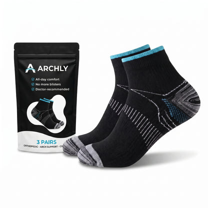 3 Pairs of Archly Ankle Compression Socks